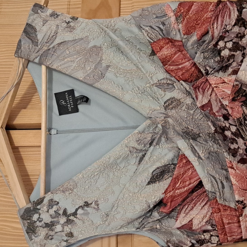 Floral Maxi Dress with Pink and Gray Tones